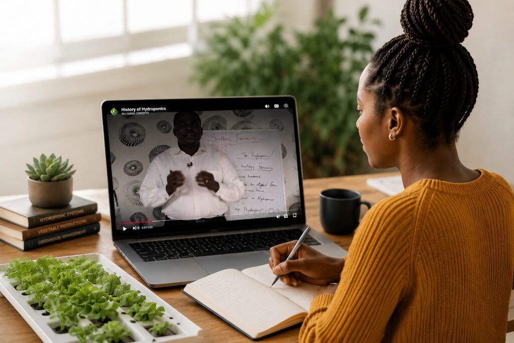 student learning online from Bic Farms College